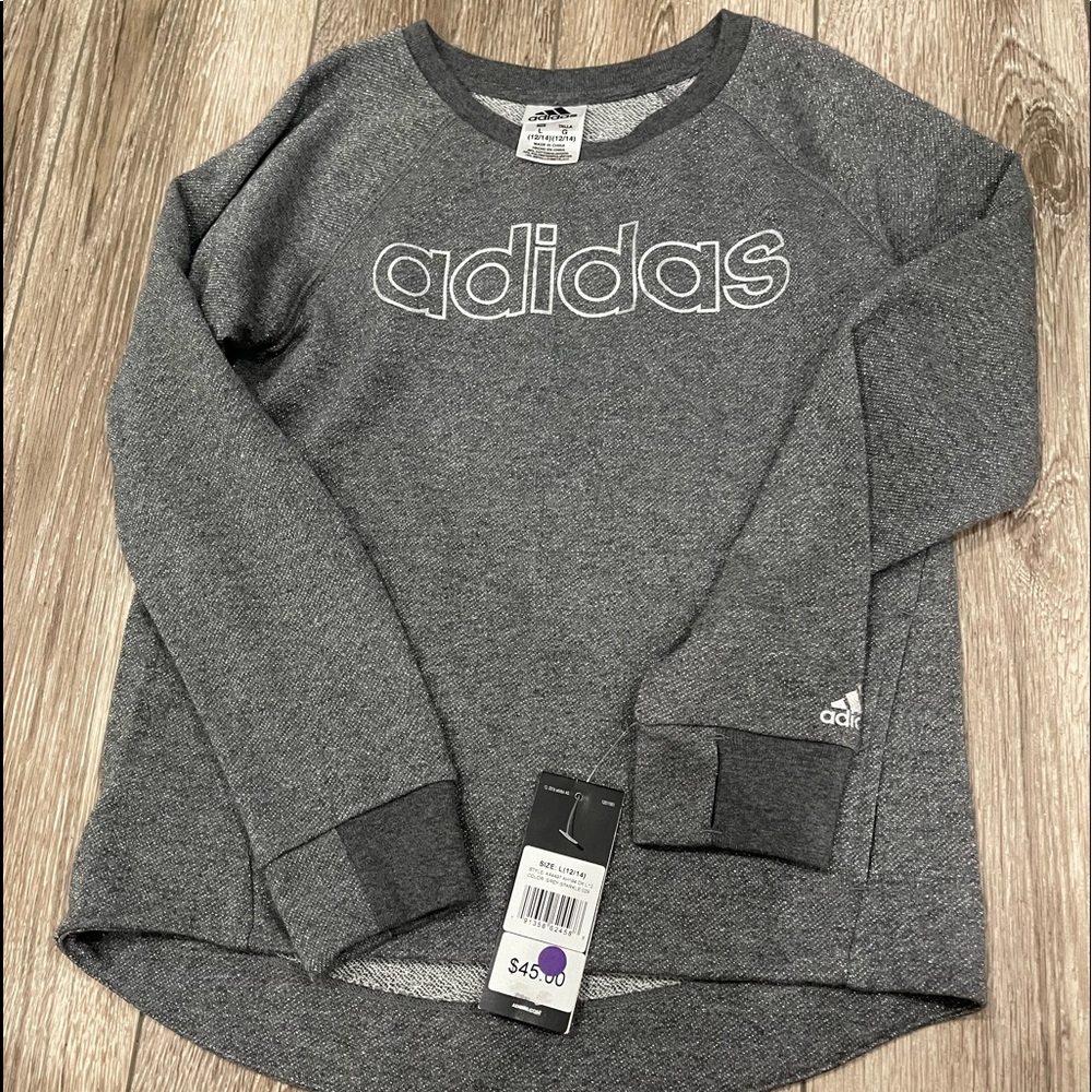 Girls/youth Adidas pullover long sleeve sparkly shirt- brand new